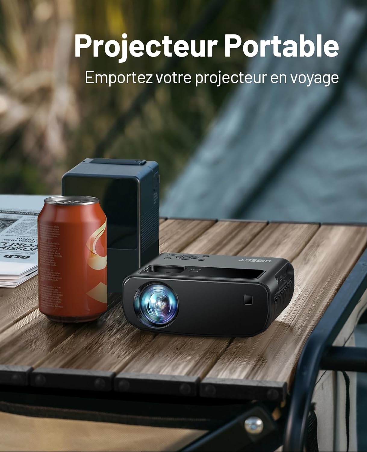 Projecteur, ELEPHAS WiFi Mini Projector Full HD 1080P, 15000 Lux Projecteur Portable Compatible avec iOS/Android/Tablet/PC/TV Stick/USB (Trépied Inclus)