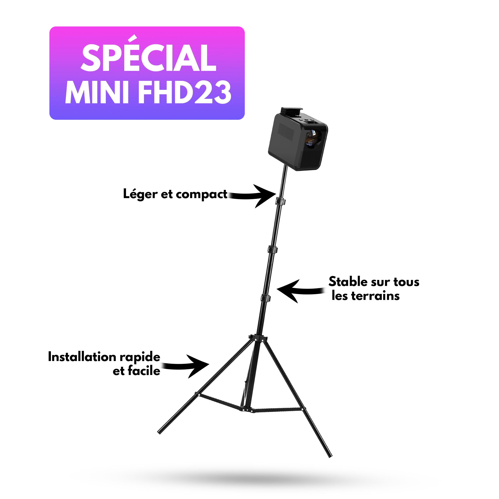 Tripod for Video Projector, Portable Foldable for Projector, Height Adjustable
