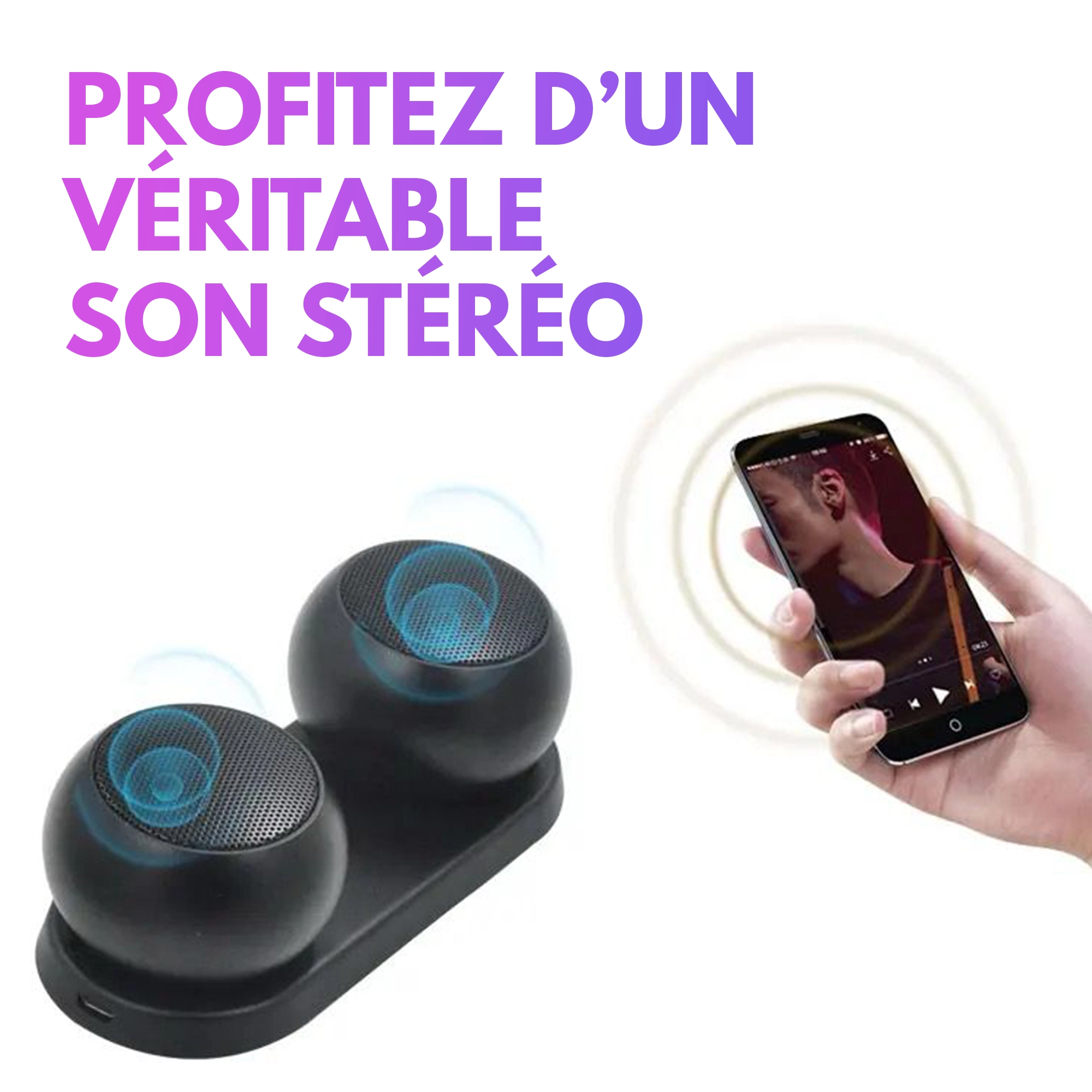 Mini Bluetooth duo speaker with magnetic charging station Jedee's