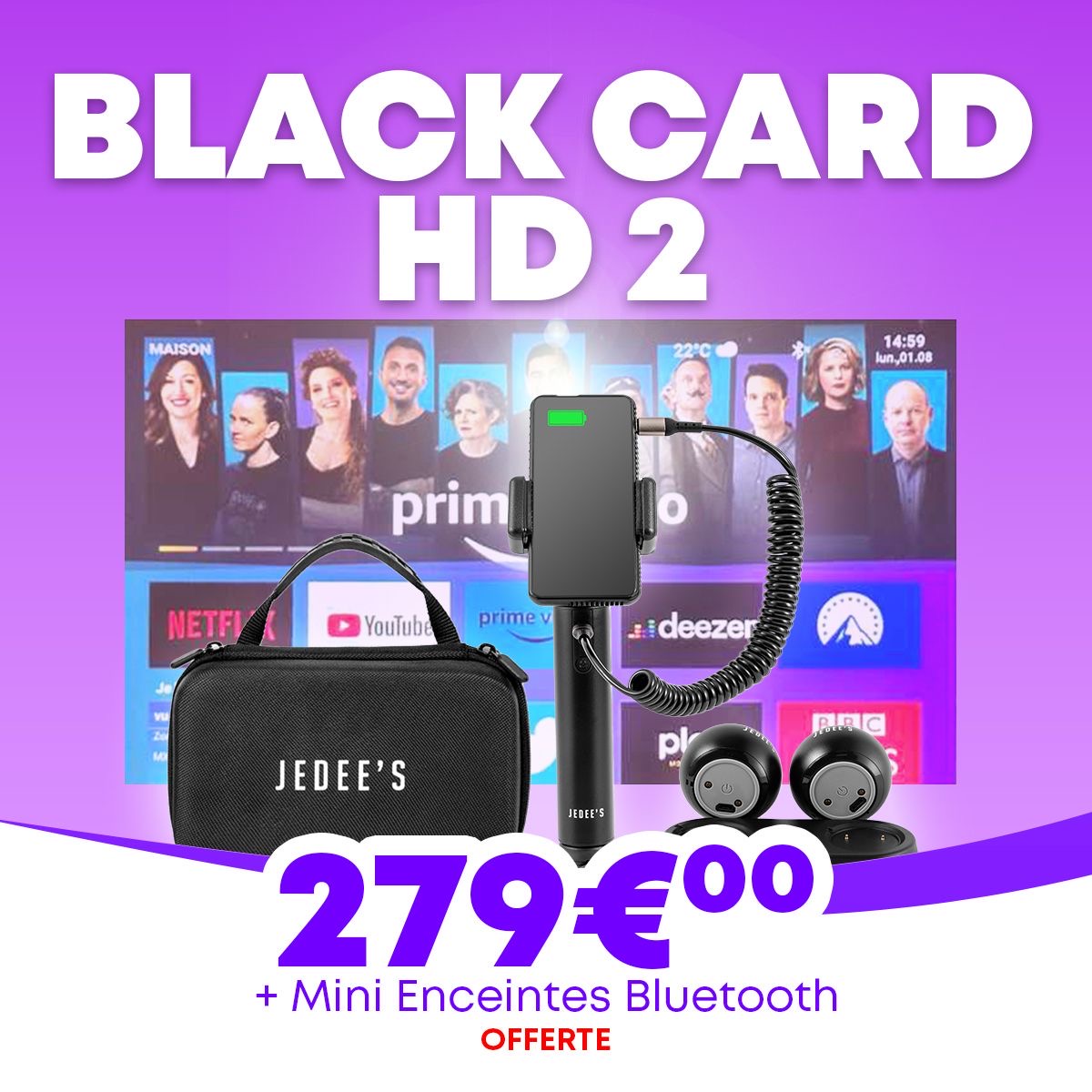 Vidéoprojecteur Portable | Coffret Black Card HD 2 Jedee's